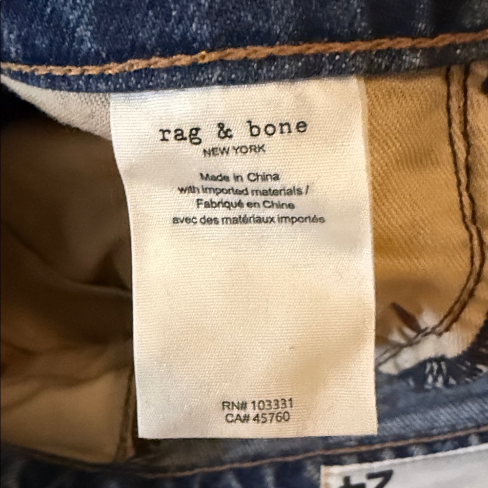 Rag & Bone Light Blue Denim Jeans Nina high rise ankle cigarette size 24 - Picture 10 of 13